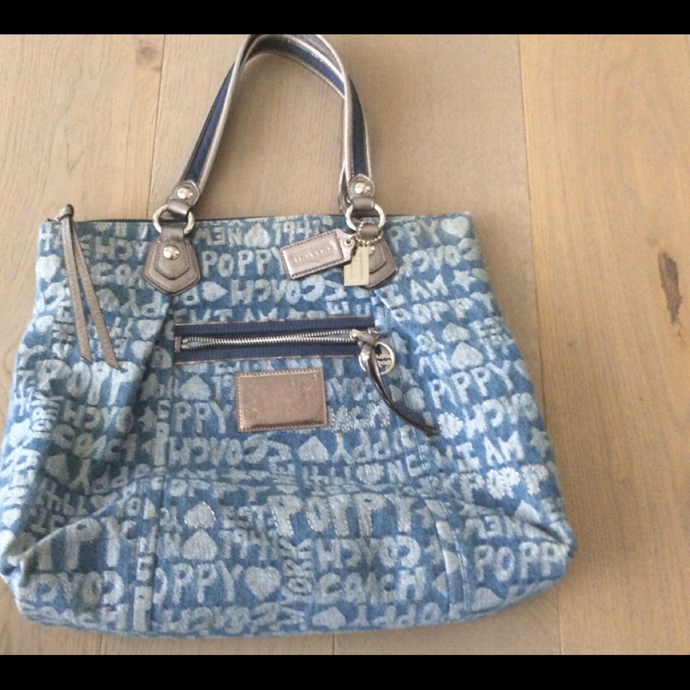 Coach Blue Poppy  handbag Bloomingdale’s